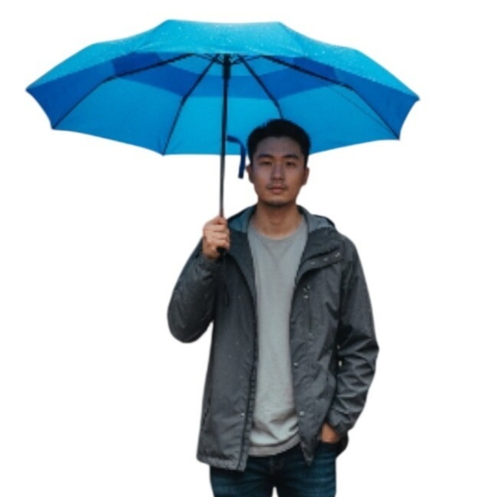 NWT Shedrain Vortex Blue Windproof Automatic Open Close‎ Mens Umbrella
